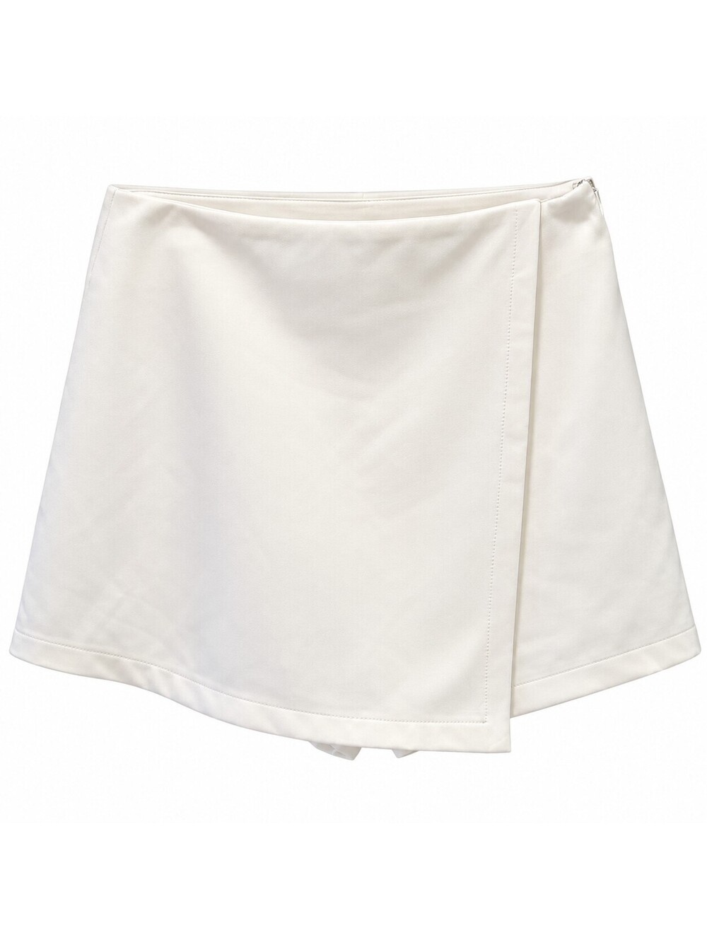 Lulus White Polyester Spandex Skort with Side Zipper, Size M